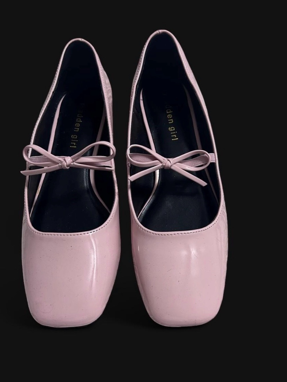 Madden Girl Pink Patent Ballet Flats with Bow